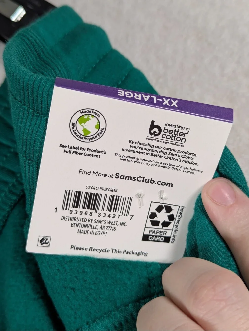 Member's Mark - Men's - Green Classic Fit - Pocket Tech Fleece Pants - Size XXL
